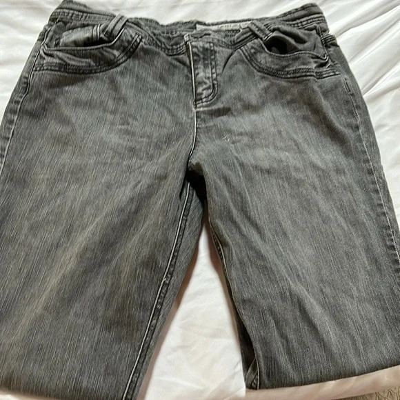 DKNY women’s 14 grey moto boot cut jean - Picture 2 of 3